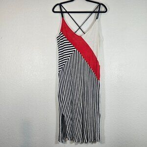 Splendid x Margherita Linen Slip Dress Women Medium Striped Positano Nautical